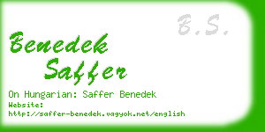 benedek saffer business card